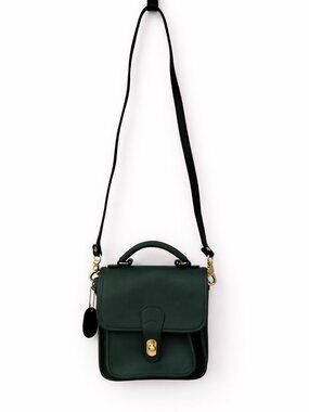 Classic Collection Green Leather Crossbody – Vintage Inspired Structured Bag